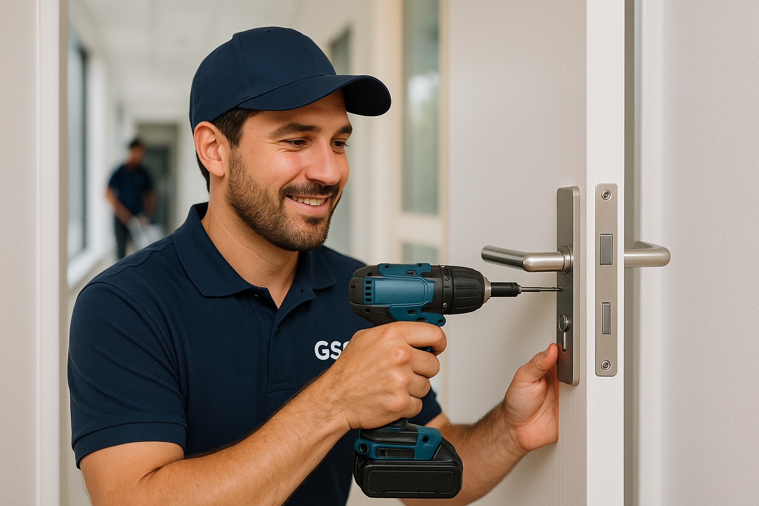 Kompetenter Hausmeister bei der Arbeit