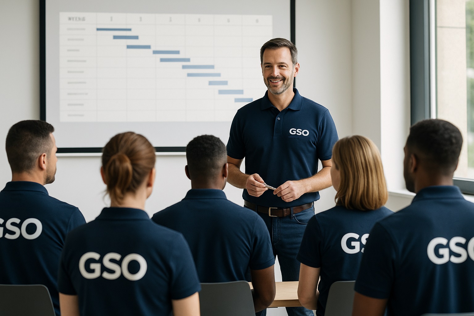 Das Team von GSO Facility Solutions bei einer Schulung